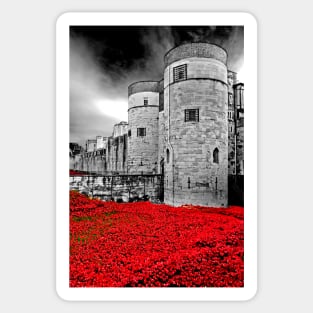 Tower of London Red Poppy Poppies Sticker